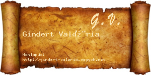 Gindert Valéria névjegykártya